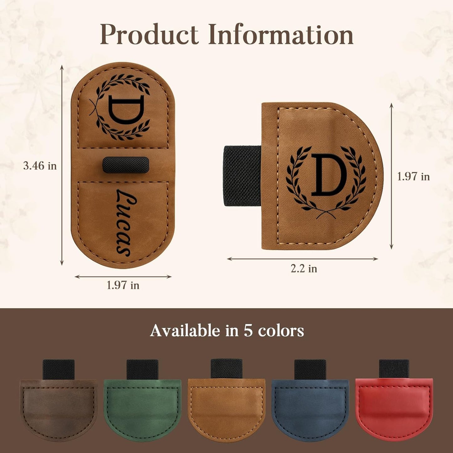 Personalized Bygone Mark Bookmark with Pen Holder,Engraving Leather Magnetic Bookmarks Vintage 26 Letters Name Initials Text Book Marker Clips Gifts for Reading Book Lovers Women (Blue, N)