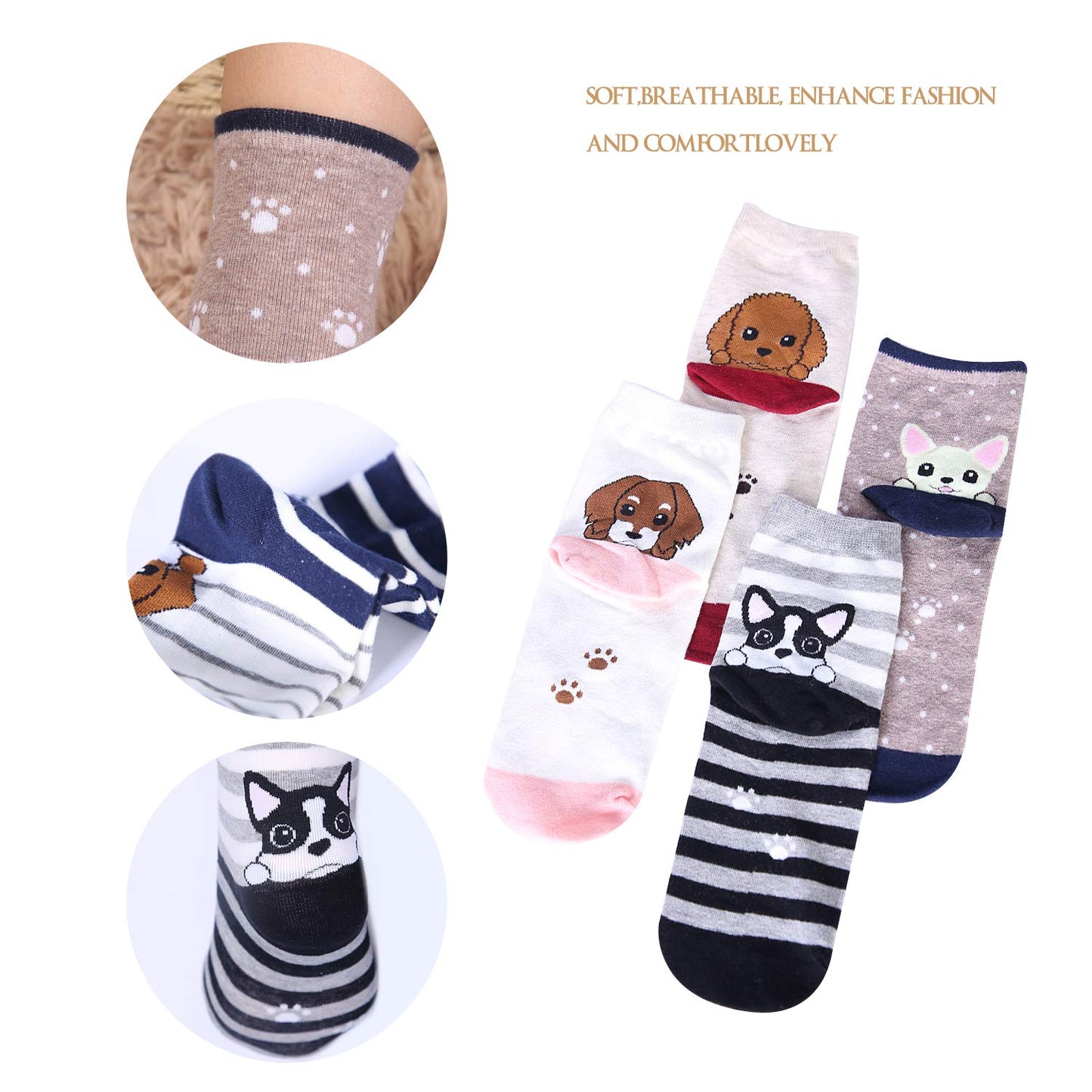 Jeasona Women's Cute Funny Socks Dog Mom Lovers Gifts for Women