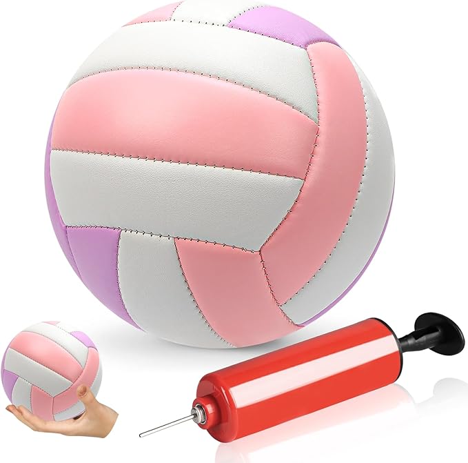 Size 2 Mini Volleyball 5.3 inch Small Beach Volleyball Soft Outdoor Indoor Volleyball Autograph Ball with Air Pump for Beg...