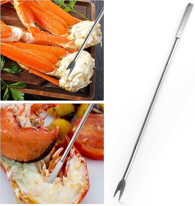 Seafood Tools Set includes 2 Crab Crackers, 2 Lobster Crackers Shellers, 4 Crab Leg Forks/Picks - Nut Cracker Set