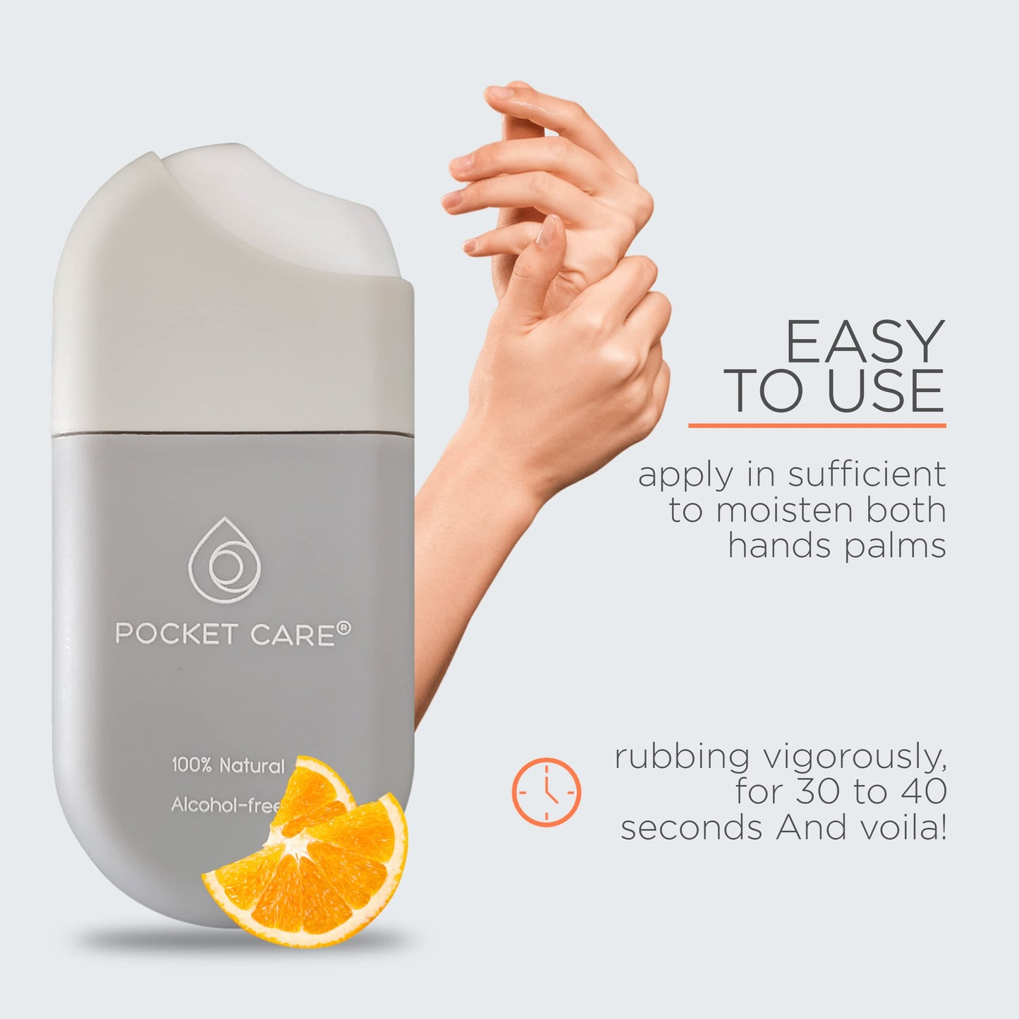 POCKET CARE | 2 Pack Unscented Hand Moisturizing cleanser Spray .50 Fl OZ each bottle - natural moisturizing | Organic | Travel
