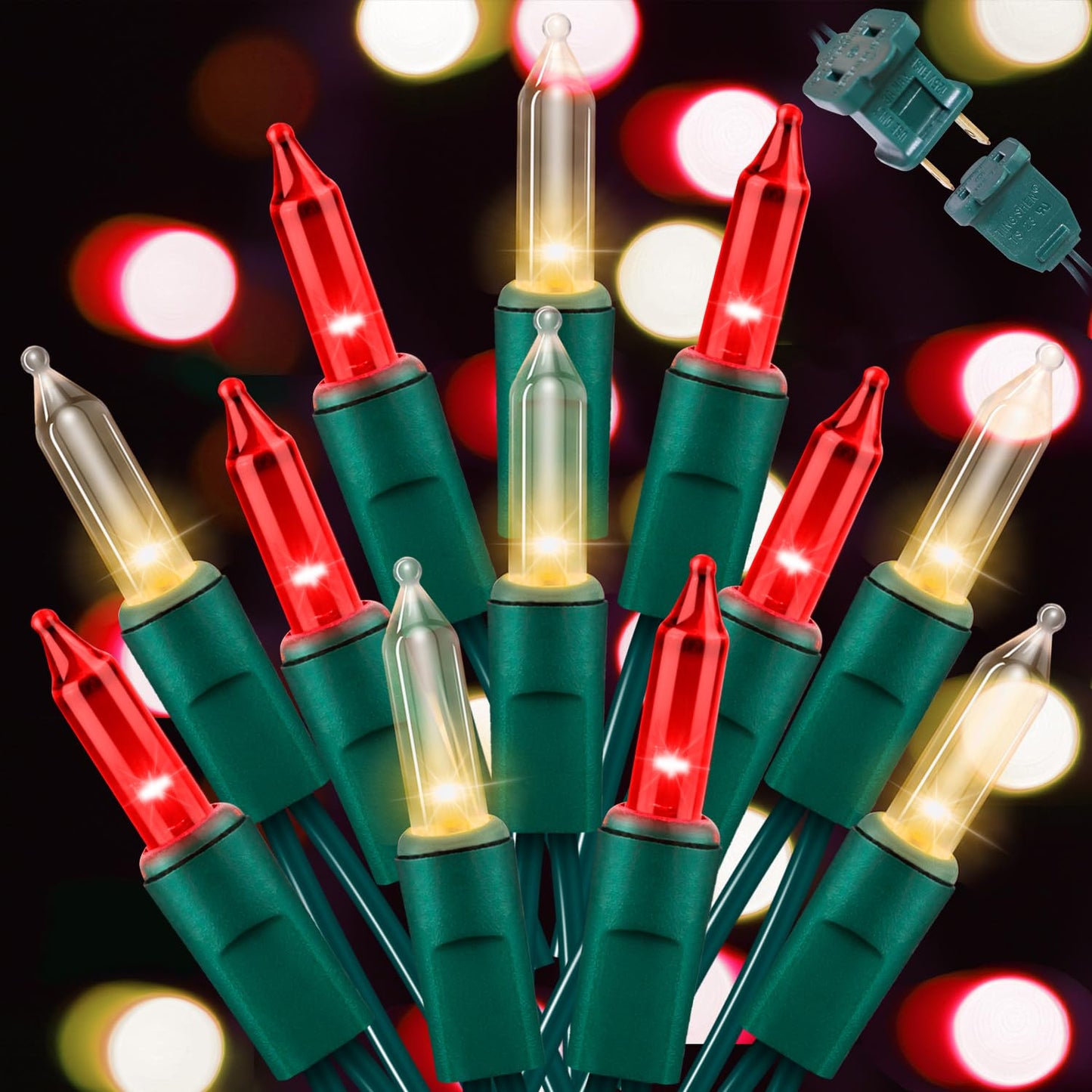 Lamphome 100 Count Red Clear Christmas Lights  Green Wire 20Ft Incandescent Holiday String Light Set For Indoor Outdoor Use Christmas Tree  Halloween  Valentine Wedding Lighting Decoration
