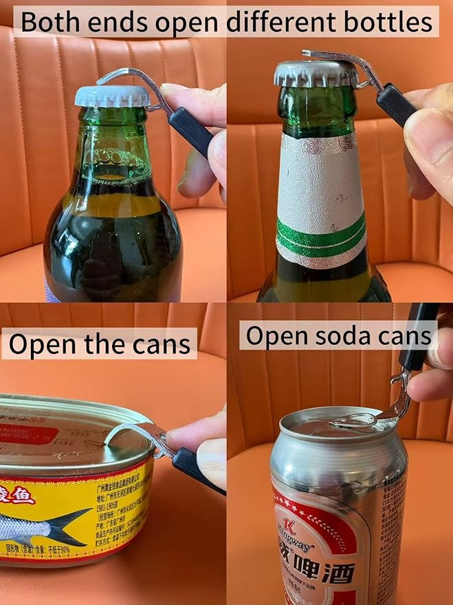 3 Pieces Magnetic Bottle Openers Can Opener Classic Beer Opener Stainless Steel Small Bottle Opener Can Tapper with Magnet for Camping and Traveling HANCELANT