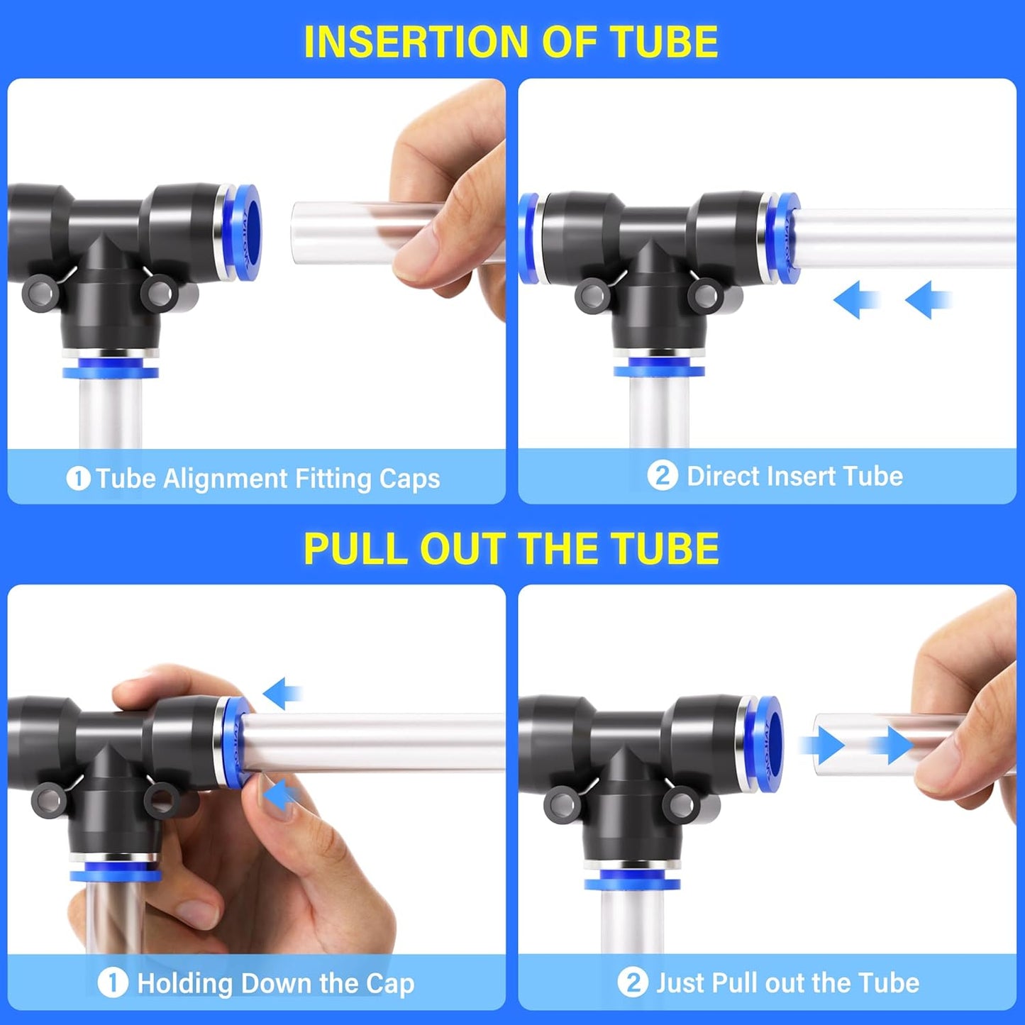 TAILONZ PNEUMATIC 16mm od Push to Connect Fittings Pneumatic Fittings Kit 5 Spliters+5 Elbows+5 tee+5 Straight (20 pcs)