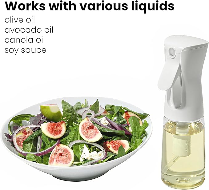 Mistifi oil spray Fine Mist Spray Bottle for Air Fryer, Olive Oil, Healthy Nonstick Frying, Commercial & Home Kitchen Use (200ml PET plastic bottle) FS998