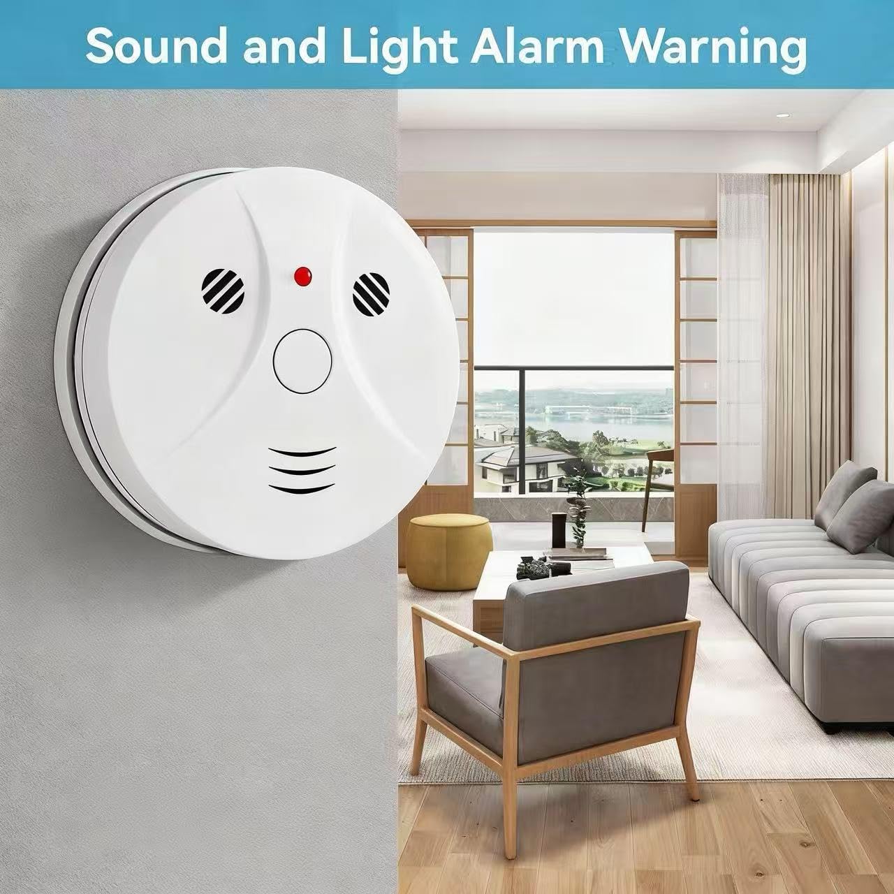 4 Pack Combination Smoke and Carbon Monoxide Detector Battery Operated, Travel Portable Photoelectric Fire&Co Alarm for Home, Kitchen