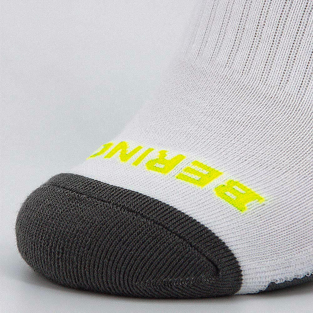 BERING Men's Performance Athletic Ankle Running Socks, White, Size 9-12, 6 Pairs