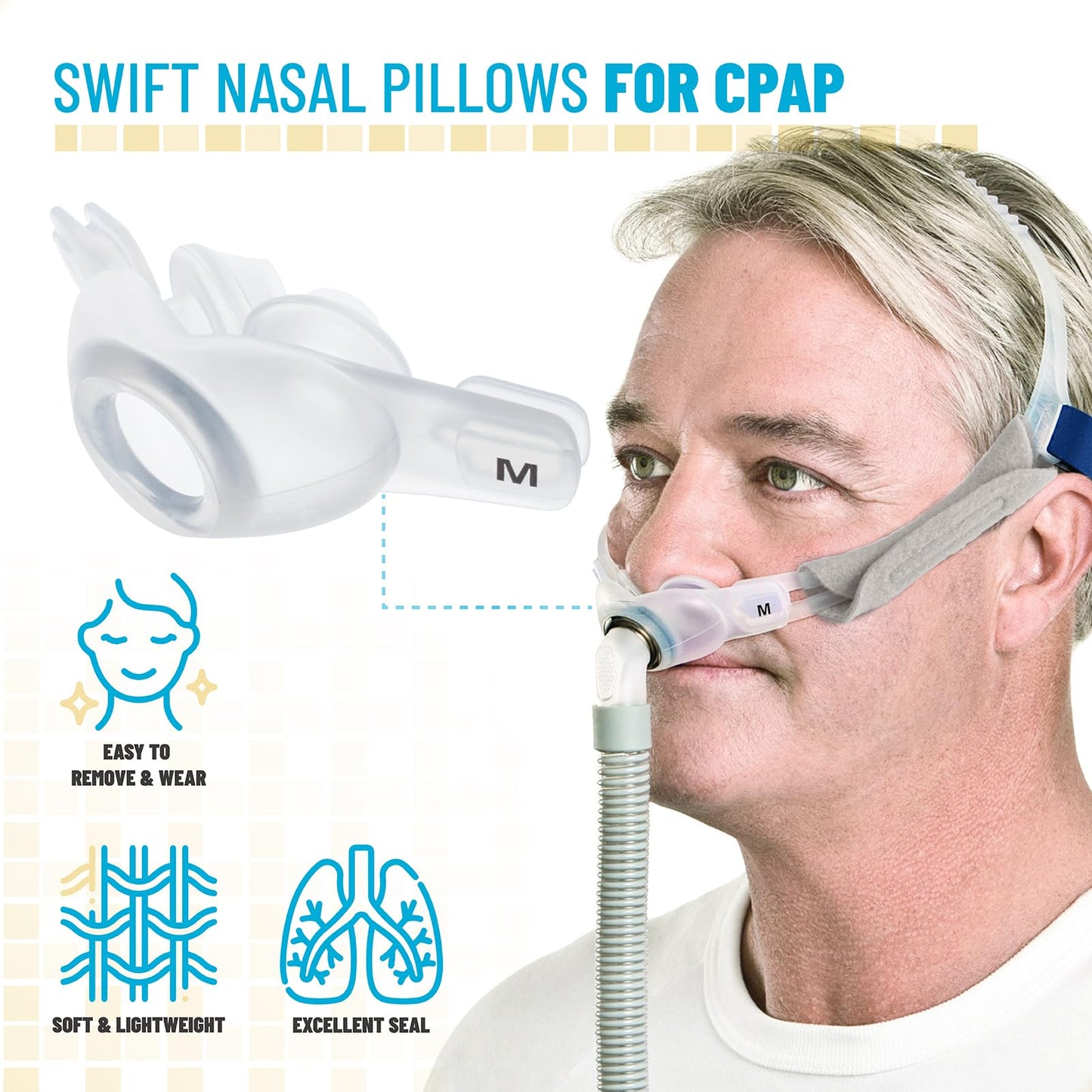 PalpitateC Replacement ResMed Swift FX Nasal Pillow Cushion Compatible with ResMed Swift FX Nasal Pillows CPAP Mask - 2 Pack