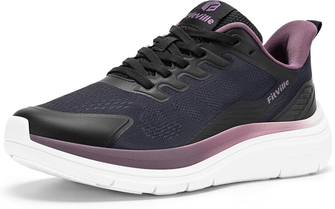 FitVille Woman Walking Shoes Wide Width Heel Pain Lightweight Cloud Lite V1