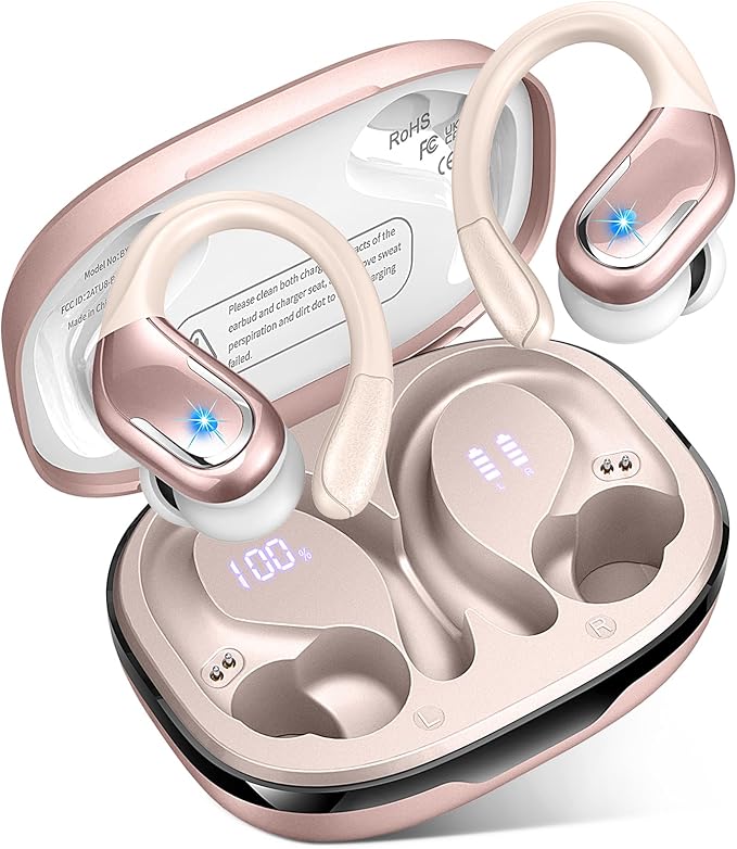 Wireless Earbud, 75H Bluetooth 5.4 Headphones Sport IP7 Waterproof, Running Wireless Earphones with ENC Noise Canceling Mi...