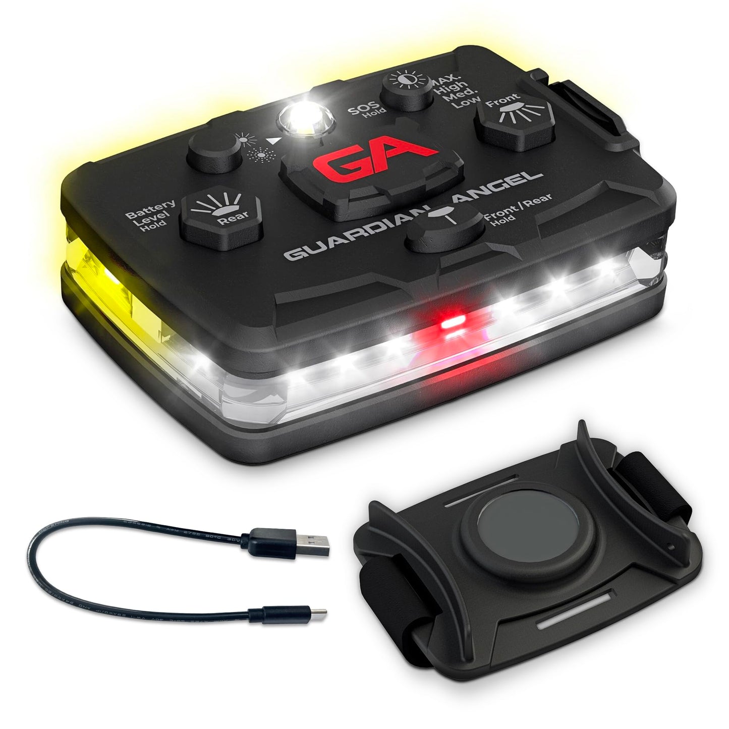 Guardian Angel Safety Light - Rechargeable Led Flashlight, Magnetic, Hands-Free, One-Size, White/Yellow
