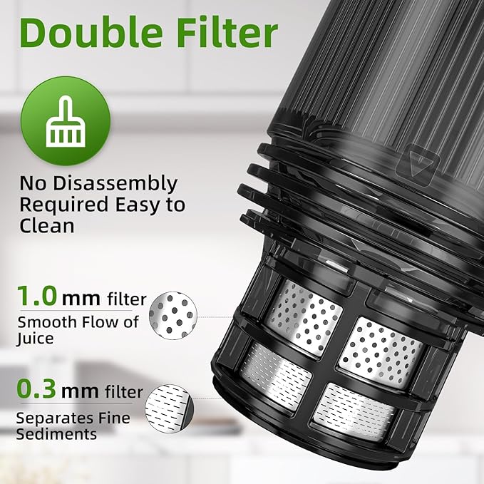 Cold Press Juicer, 5.8" Wide Feed Chute Juice Extractor Machine with 400W, High Juice Yield, Slow Masticating Juicer for Whole Vegetables & Fruits, Grey