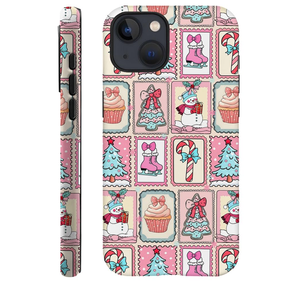 DAIZAG Case Compatible with iPhone 15 Plus,Durable Shock Protection Cover for Girl Women,Christmas Tree Cute Snowman
