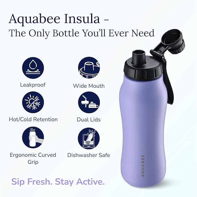 Insula Stainless Steel Water Bottle with Spout & Straw lid, BPA Free & Leakproof, Double Walled Vacuum Insulated water bottle for Sports, Bike, Travel & Hiking (Coral Sunset, 24 Oz)