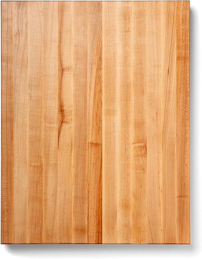 John Boos RA-Board Series Rectangular Wooden Maple Cutting Board 30”x23.25” – 2.25” Thick, 42-lb Reversible Butcher Block with Edge-Grain & Finger Grips – Made in the USA