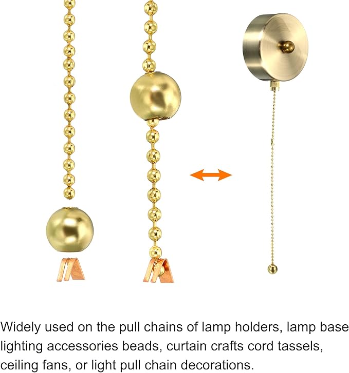 MECCANIXITY Pull Cord Tassels Window Blind Extender Chain Drop Knobs Ball Pull Ends Bronze, for Curtain Blinds Shades Light Ceiling Fan Pull Switch, Pack of 4