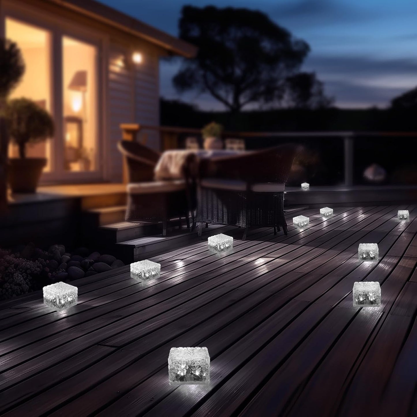 Solar Brick Lights-Outdoor Solar Lights for Yard-Solar Brick Landscape Path Light 3 Pack LED Light Brick Garden Decor for Pathway Patio Walkway Backyard Decoration