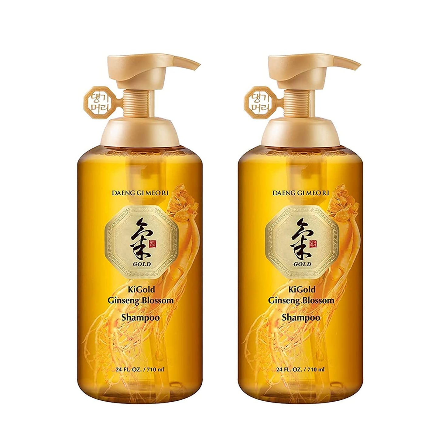 Daeng Gi Meo Ri- Ki Gold Ginseng Blossom 2 Shampoo Set, Real Ginseng Inside, Herbal Shampoo, Hair Growth, Preventing Hair Loss,