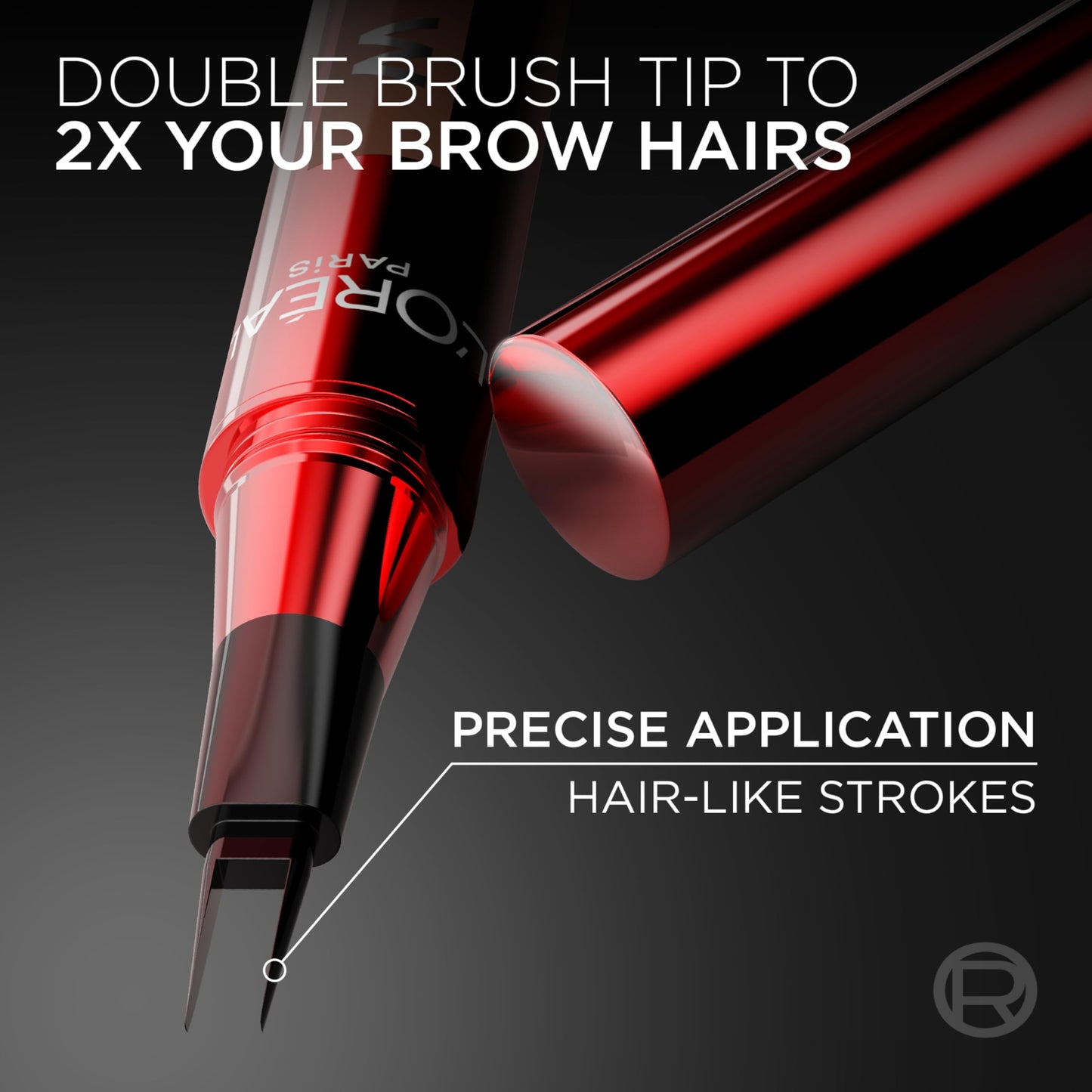 L'Oreal Paris Faux Brow, Hair-Like, Filling Eyebrow Pen with Double-Brush Tip, Fast & Precise Eyebrow Makeup, Dark Blonde, 0.04