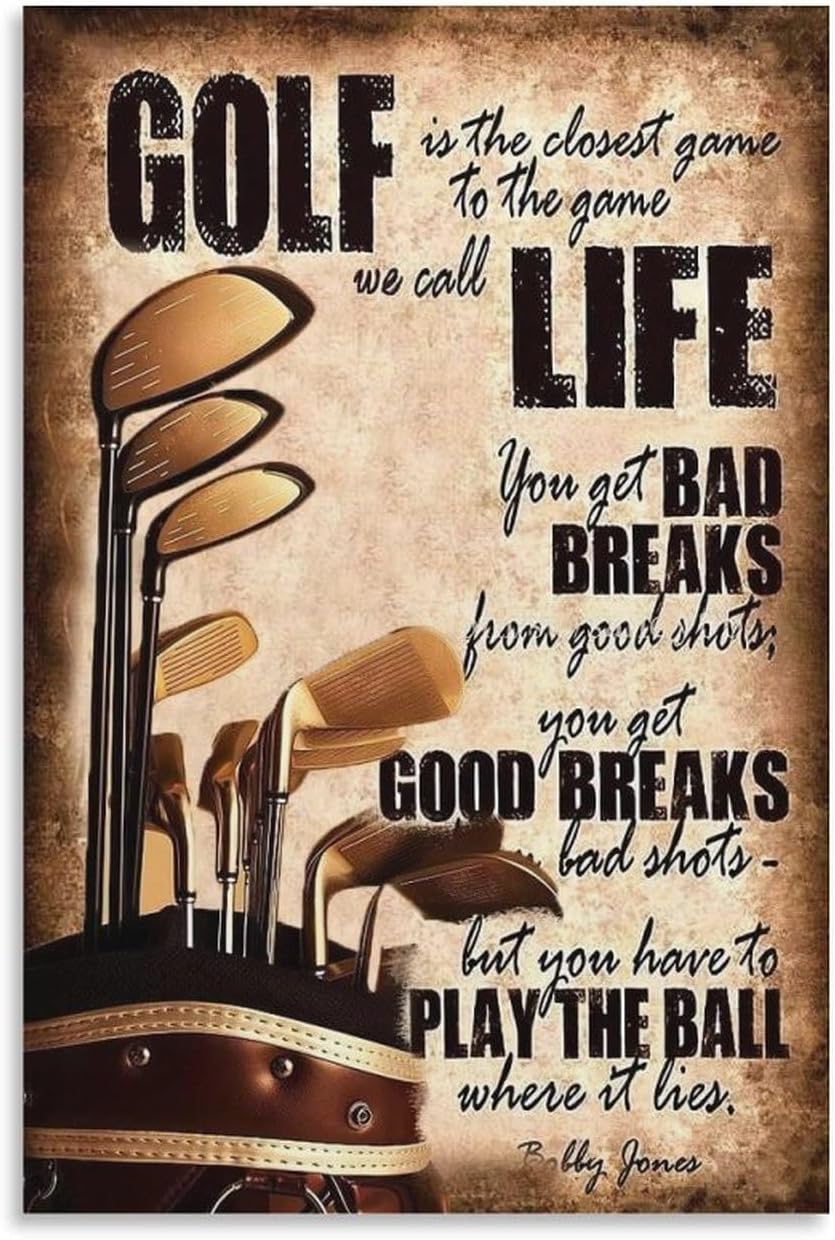 Golfing Classic Vintage Golf Life Art Posters, Sport Lovers Gifts, Canvas Painting And Wall Art Pictures Are Used For Room Aesthetics And Decoration 16x24inch(40x60cm)