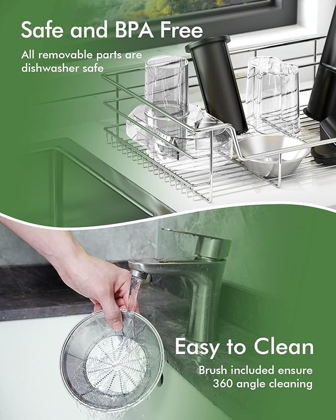 SIFENE Centrifugal Juicer Machine – Electric Juice Extractor for Home Use, Compact & Space-Saving, 2.5” Wide Feed Chute, 3-Speed Setting, Quiet Operation, Easy to Clean, BPA-Free, For Fruits & Vegetab