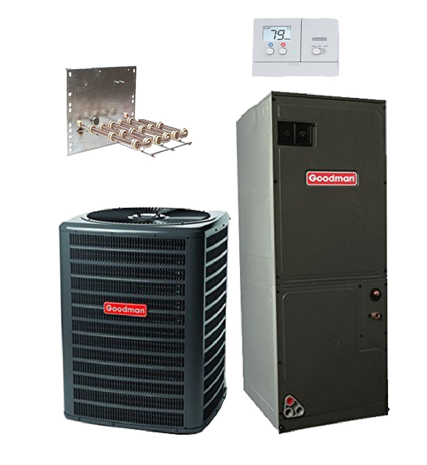 Goodman 2.5 Ton 14.3 Seer2 R-32 Heat Pump Split System Glzs4Ba3010 & Amst30Bu1300 With Free Non-Programmable Thermostat