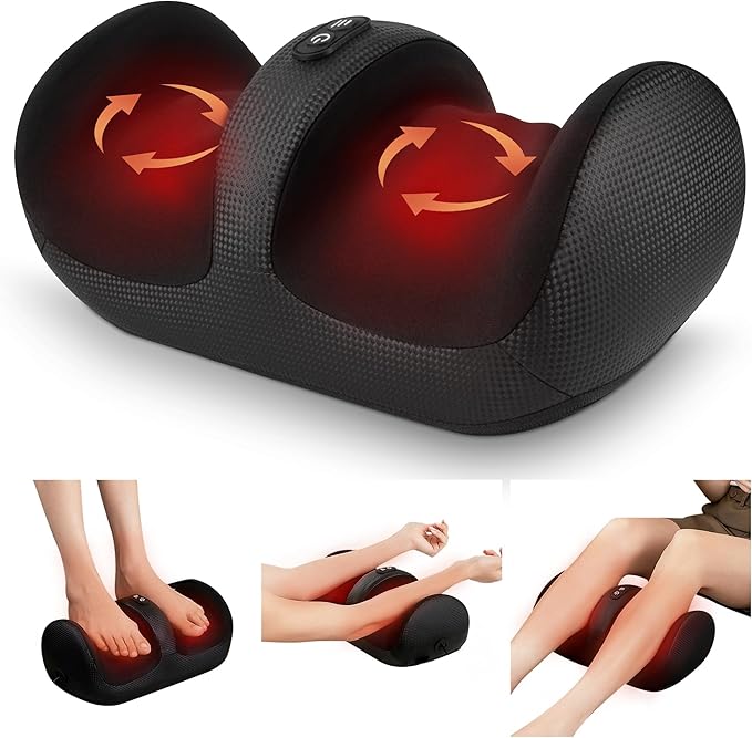 Nekteck Foot Massager with Heat & Foot Roller, Shiatsu Calf Leg Massager for Circulation and Neuropathy Pain Relief for Fe...