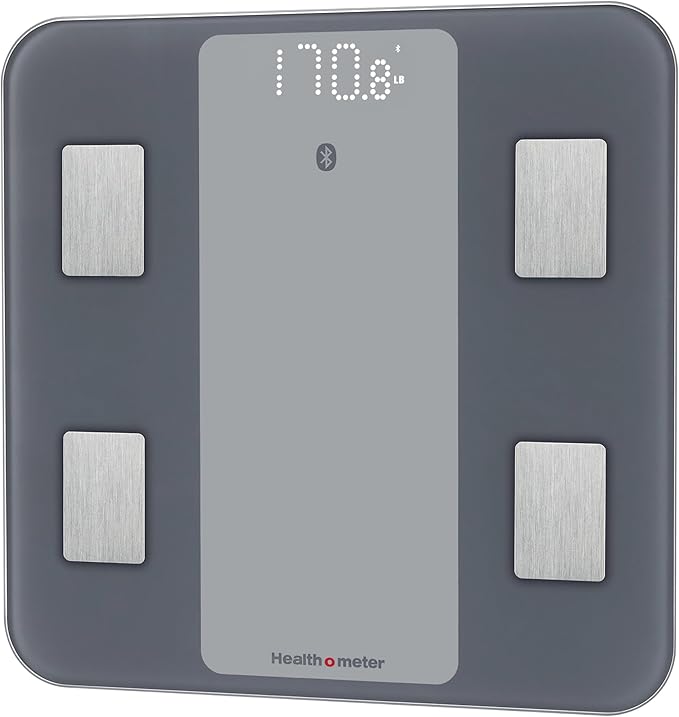 Health o meter Bluetooth Digital Bathroom Scale with Smart Connectivity BMI & Body Fat Tracking 440 lb Capacity for Multip...