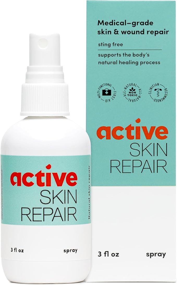 Active Skin Repair First Aid Healing Skin Spray - Natural & Non-Toxic with Hypochlorus Acid for Minor Cuts, Wounds, Scrape...