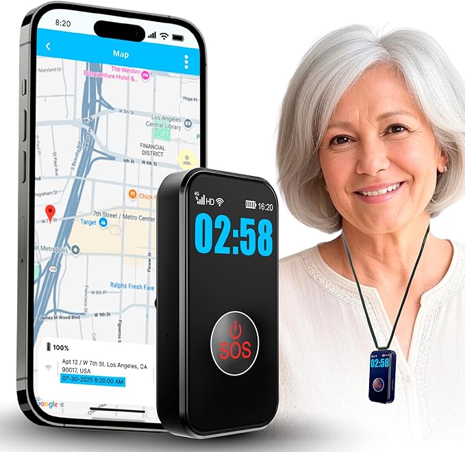 SecuLife New 2026 Fall Alert Device, Medical Alert Pendant with for Seniors, SOS Call, GPS Tracking & Reminders – Wearable...