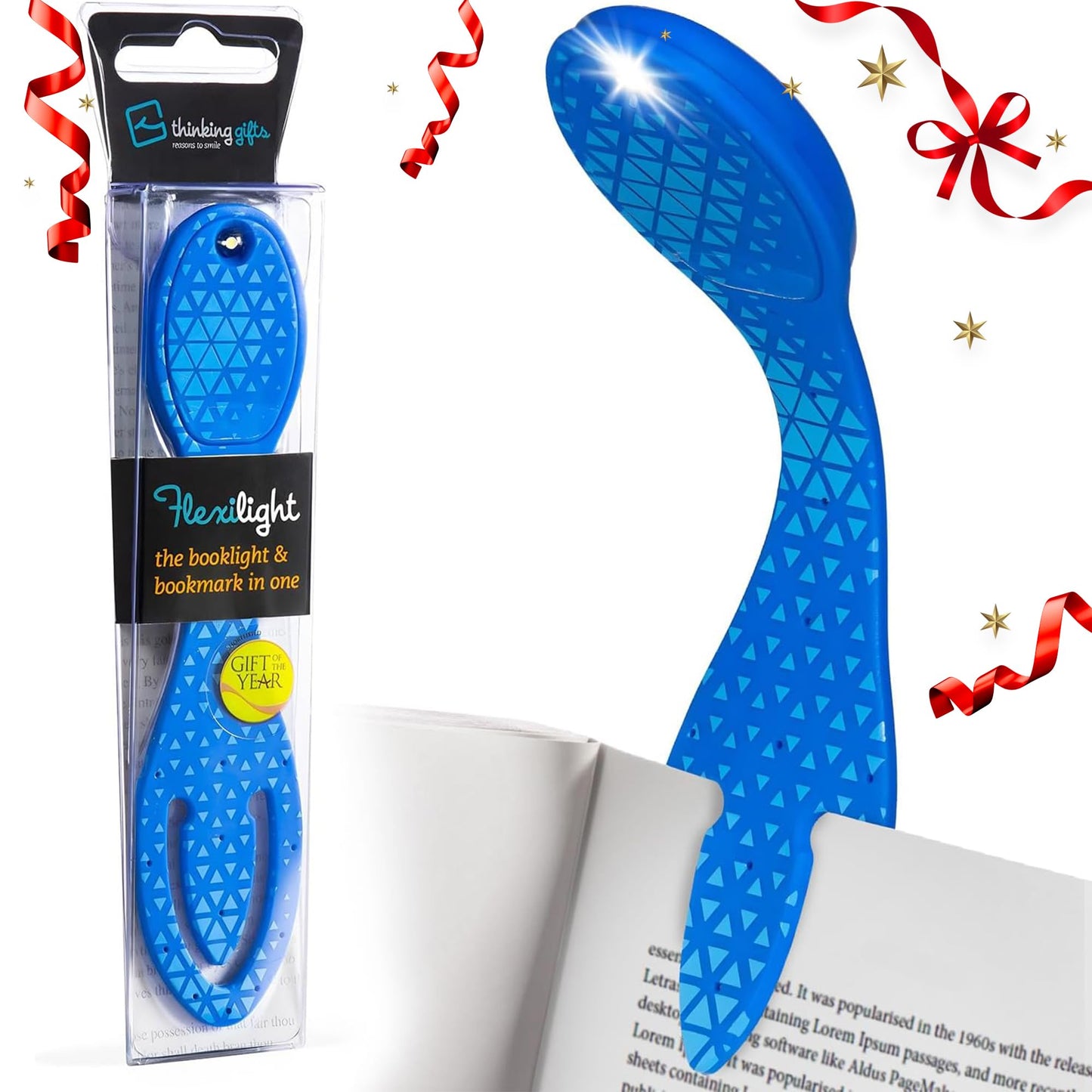 Gifts For Readers & Writers 2-In-1 Led Clip-On Bookmark Light | Battery Operated | Blue | Model 4947 | Essential For Book Lovers
