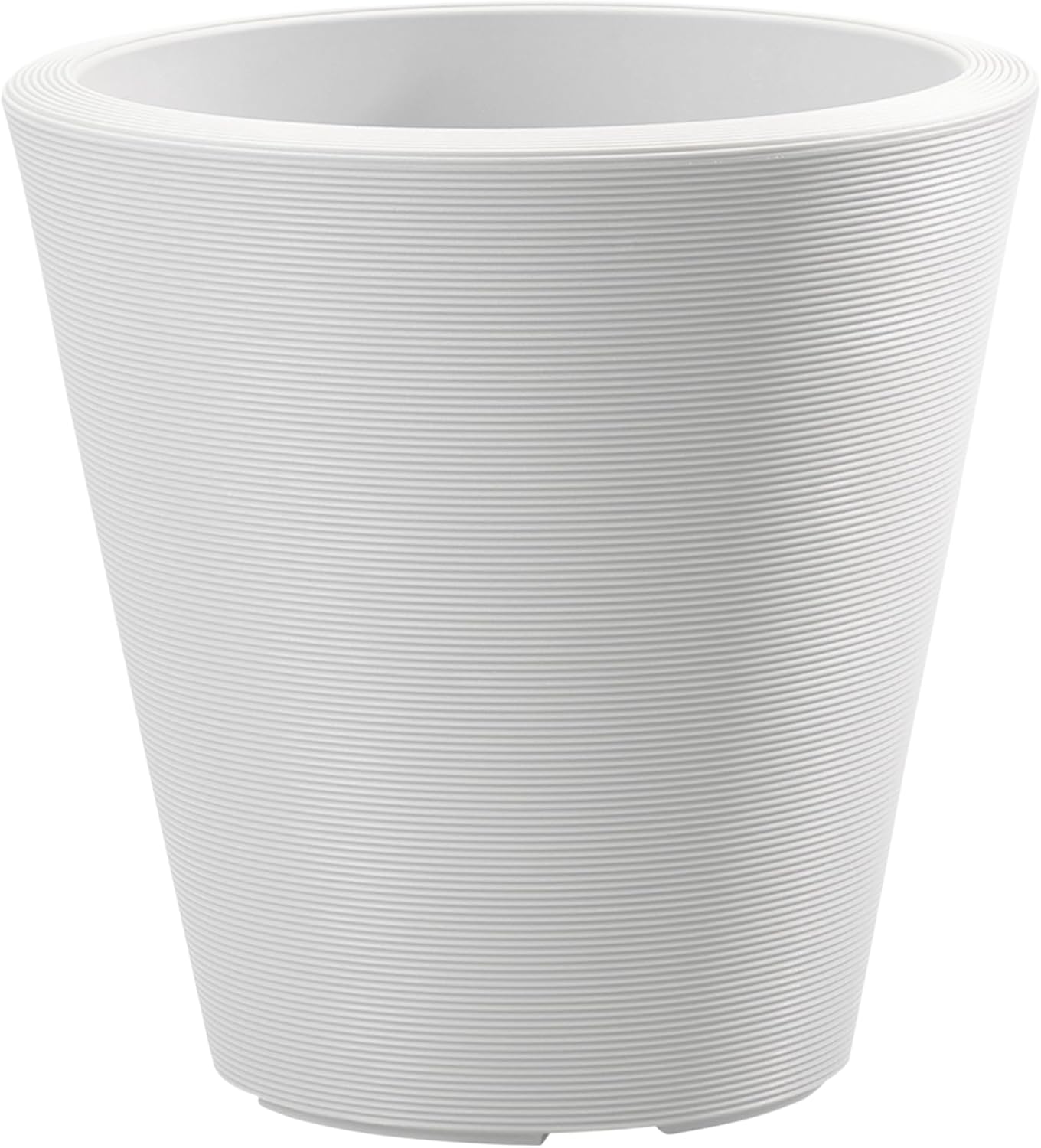 Crescent Garden Madison Planter– Weather-Resistant, Double Walled Indoor/Outdoor Plant Pot with Drain Hole – Extra Large Commercial Size Pot, 34" W (Cloud White)