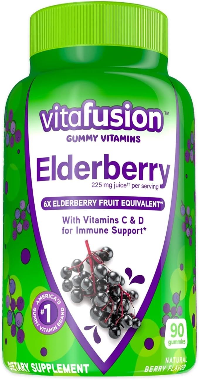 Vitafusion Elderberry Gummy Vitamins 90ct Vitamin B12 Gummy Vitamins Energy Metabolism Nervous System Support 90ct