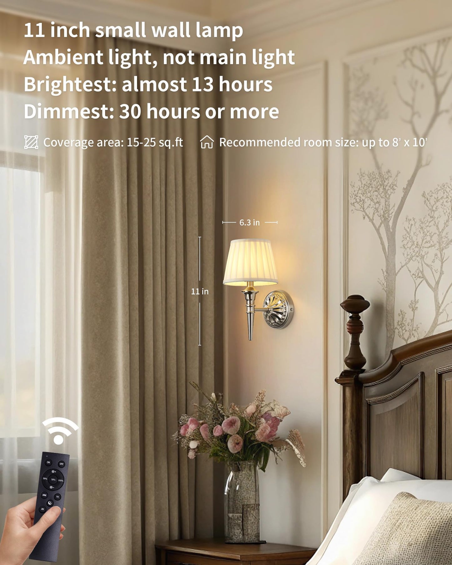 Kdg Cordless Wall Sconces Set Of 2  Small Wireless 5200Mah Rechargeable Battery Fabric Led Wall Lamps  Portables Lightings For Wall discomfort-reducingting  Living Room  Bedroom  Hallway  Gifts  Night Light (Nickel)