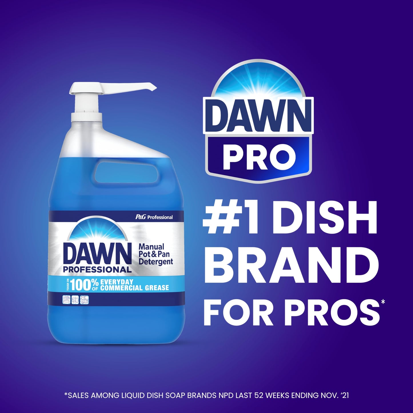 Dawn Professional Heavy Duty Manual Pot and Pan Dish Soap Detergent, 1 Gallon (Case of 2)