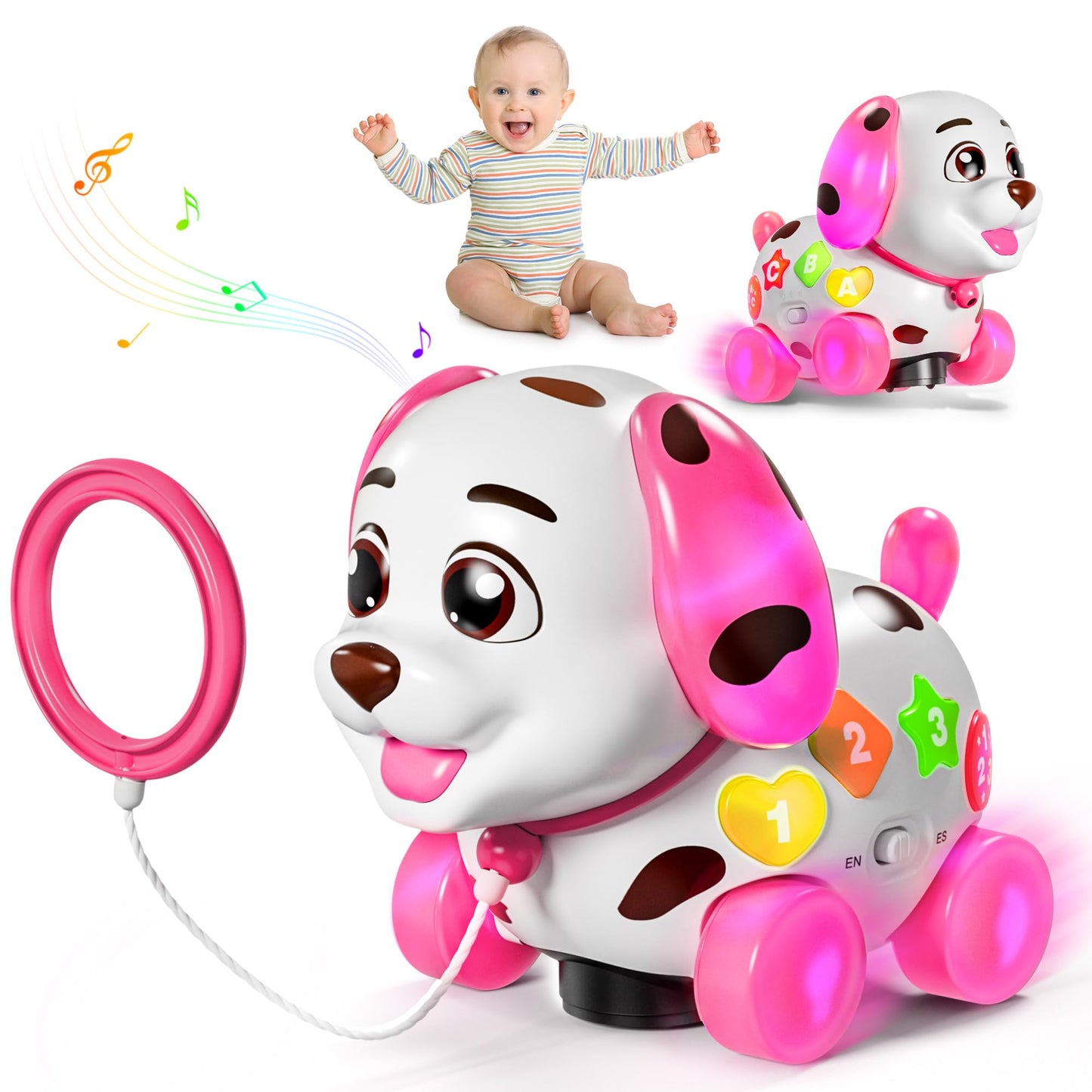 Musical Toys for 1 Year Old Girl Gifts, Baby Toy 6-12-18 Months, First 1st Birthday Girl Boy Gifts for 1 Year Old Boy Toy, Bilingual Learning Educational Puppy for 7 8 9 10 Months Presents