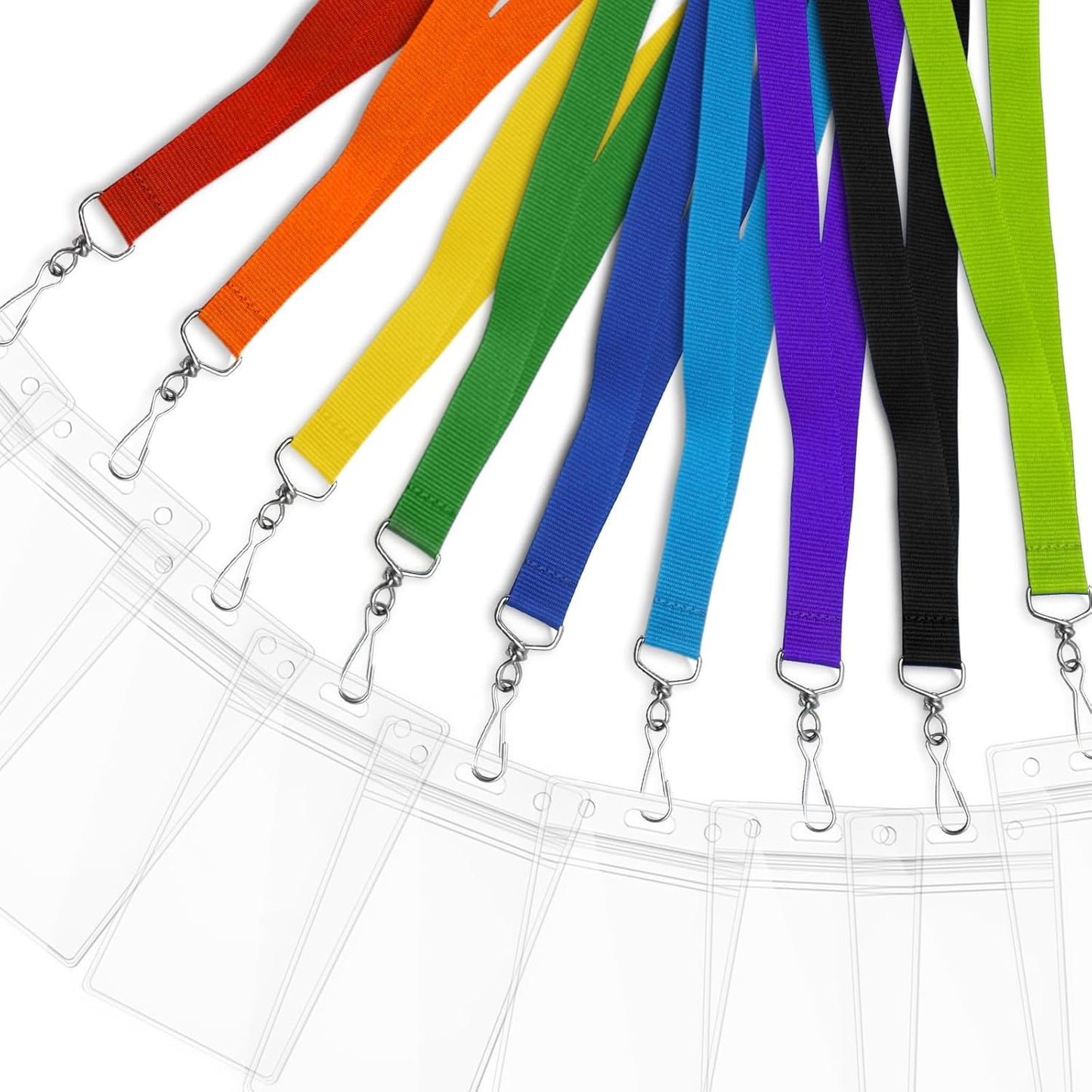 12-Pack Yellow Breakaway Lanyards with Waterproof Badge Holders, Polyester Neck Straps for ID Cards, Events, Office, and Schools