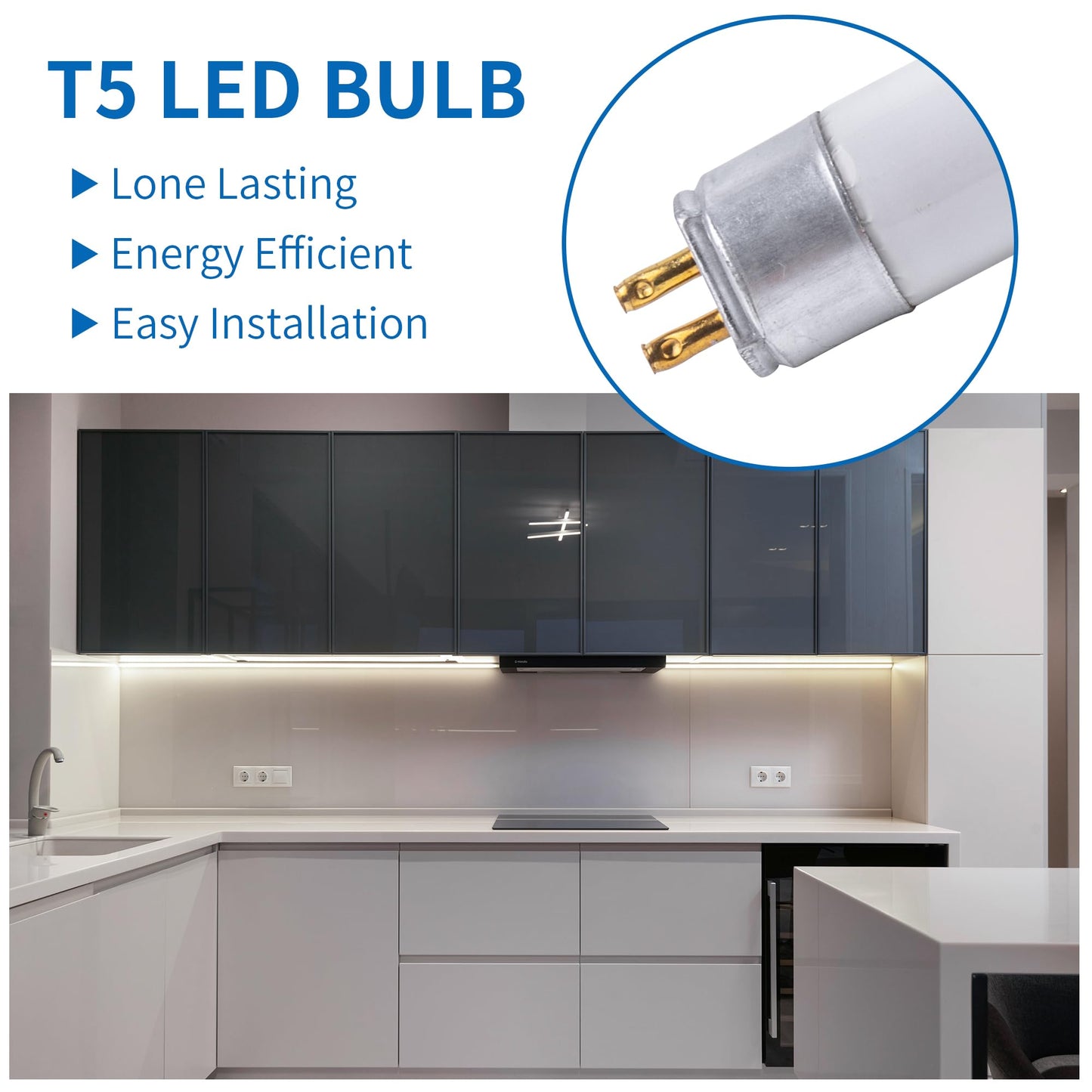 Wesome Lighting 8 Pack 12 Inch F8T5/Dl Led Replacement Bulbs  6500K Daylight  T5 Led 5 Watts Replace Fluorescent Bulb With Led  Replacement Tube For Counter And Cabinet Fixture