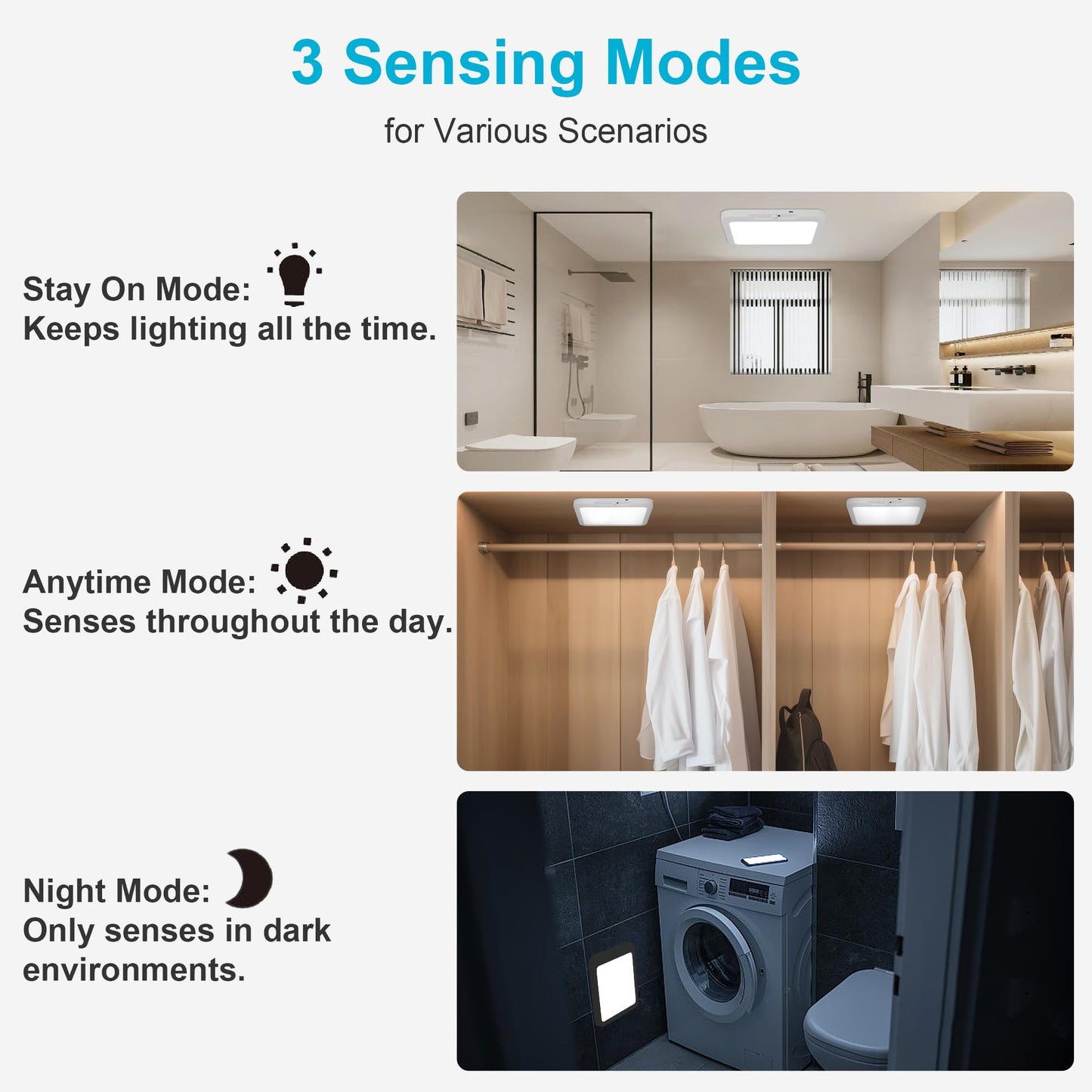 Fussion Rechargeable Ceiling Light With Remote  Battery Operated Closet Lights Motion Sensored  3 Color Temperatures Magnetic Mount Led Shower Lighting For Indoor Pantry Hallway Garage