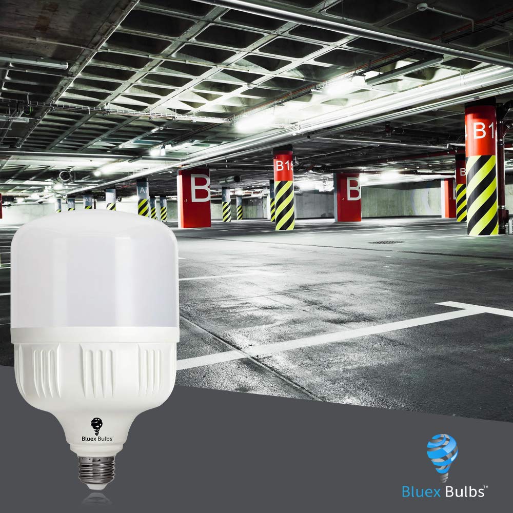 Bluex Bulbs 2 Pack 300W Led Corn Light Bulb, 40W Equivalent, Cool White 5000K, E26 Base, 4000 Lumens, Metal, White