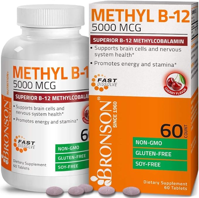 Probiotic 50 Billion CFU + Prebiotic with Apple Polyphenols & Pineapple Fruit Extract + Methyl B12 5000 mcg Vitamin B12 Methylcobalamin