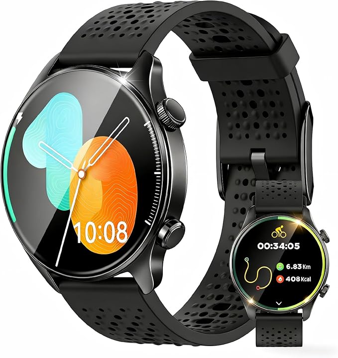 Zolovip GPS Smart Watch for Men Women (Answer/Make Call), 1.43" AMOLED Round Display, Built-in GPS, 3ATM Waterproof, Heart...
