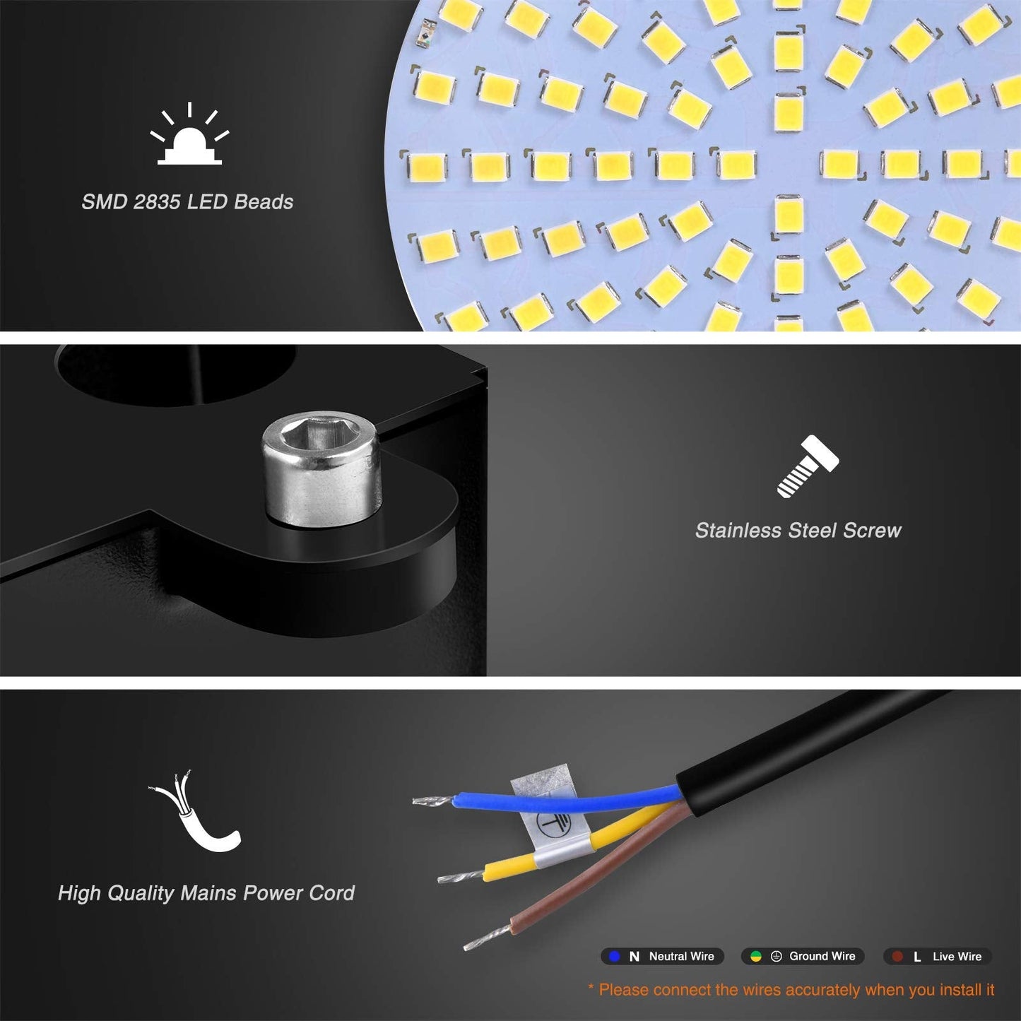 Viugreum 100W Led Barn Light, Dusk To Dawn, 12000Lm, Ip65 Waterproof, 5000K Daylight, 2 Pack, Aluminum, Model Zt