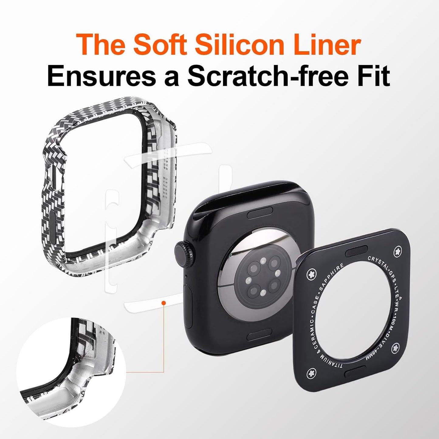 Metal Rugged Case for Apple Watch Screen Protector 46mm, Shockproof Lightweight Protective Bumper Cover 9H Tempered Glass Screen Protector and Back Cover for iWatch 11/10