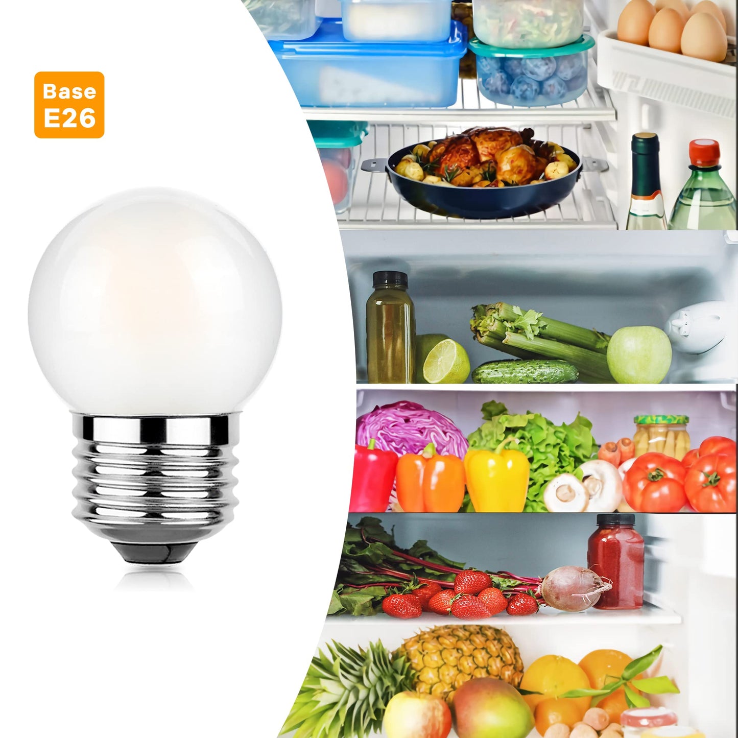 Sphoon G40 Led Bulb 3W Equivalent 25W, Dimmable Warm White 2700K, Frosted Glass, E26 Base, 2 Pack