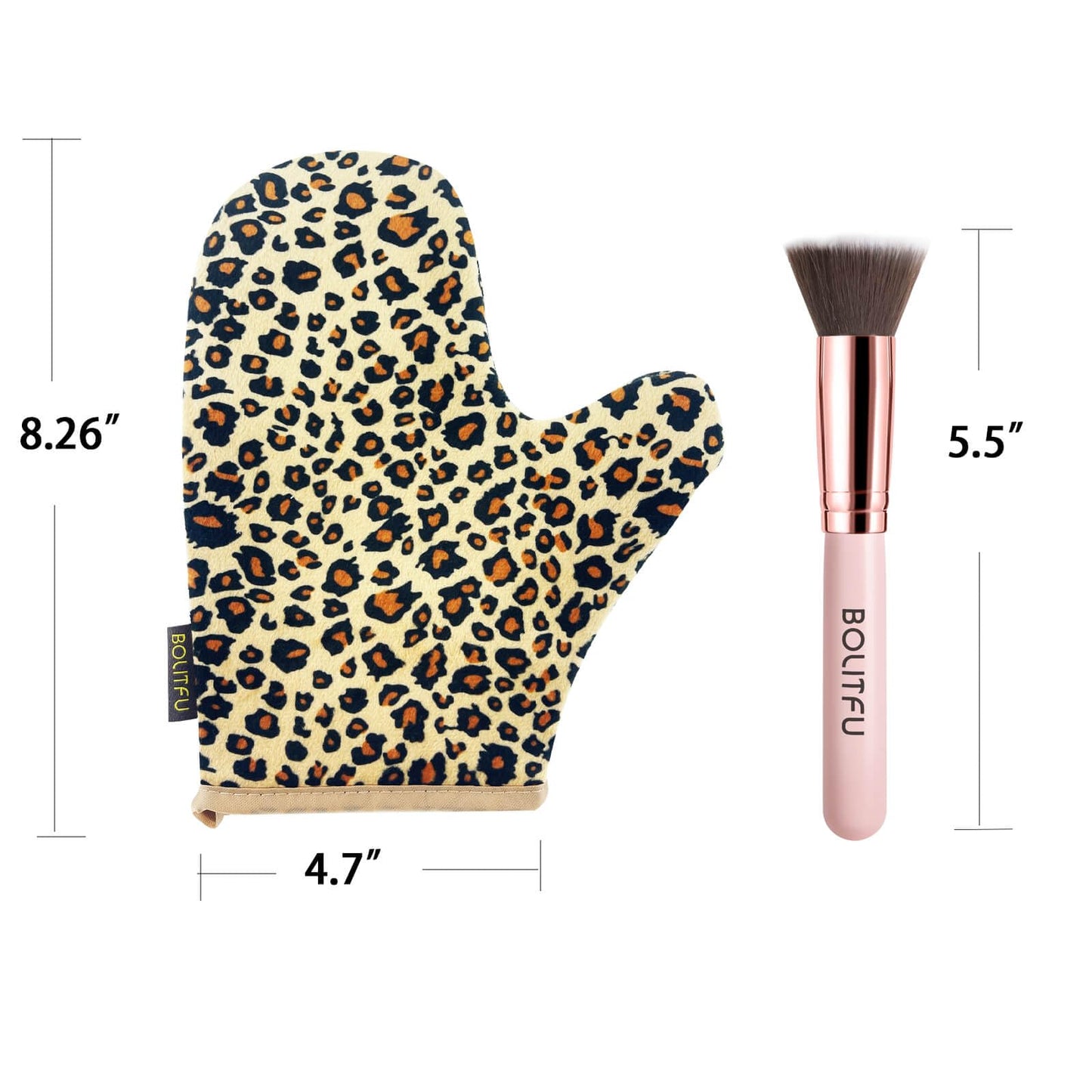 2 Pack Self Tanning Mitt Applicator Kit Set, Self Tanning Glove and Self Tanner Flat Top Brush, Tan Applicator for Sunless Self