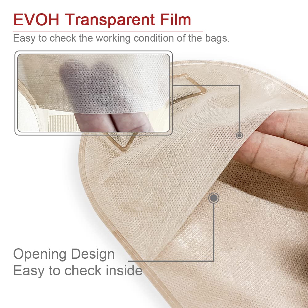 Carbou 20 PCS Colostomy Bags,Ostomy Supplies,One Piece Drainable Ostomy Pouch with Closure for Ileostomy Stoma Care, Cut-to-Fit