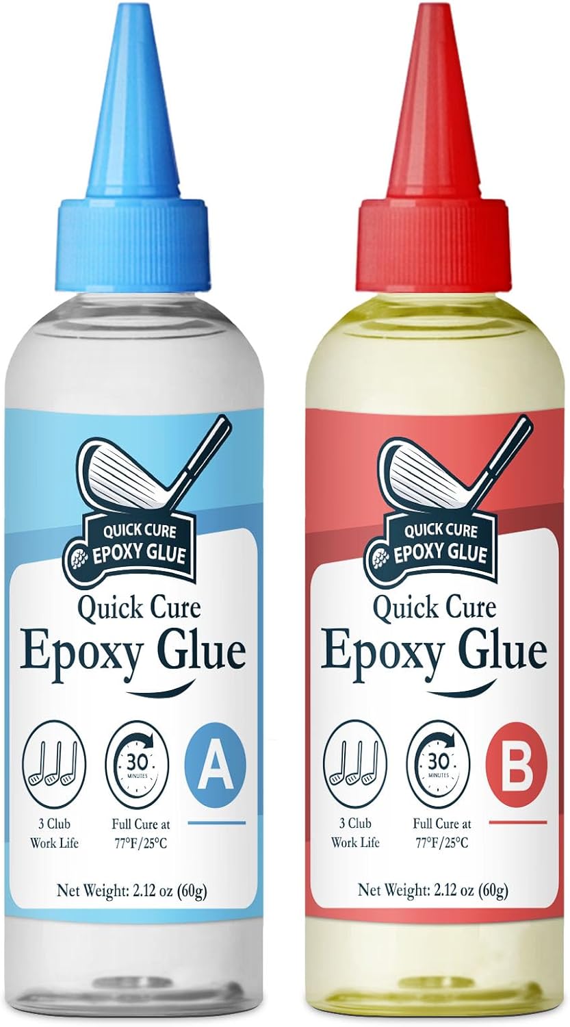 Golf Club Epoxy - Waterproof & Extra Strength - 5 Minute Golf Shaft Repair - Quick Cure Golf Epoxy for All Golf Shafts, Golf Heads, Drivers, Putters, and Irons，Ideal for Clubhouse & Home