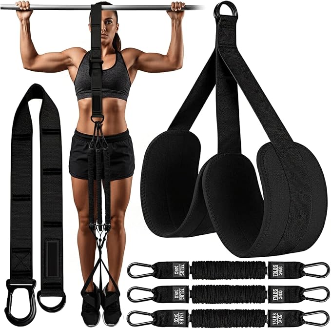 Pull Up Assistance Bands – Heavy Duty Adjustable Pull Up Assist Bands with Foot & Knee Support for Pull Up Bar, Pull Up Re...