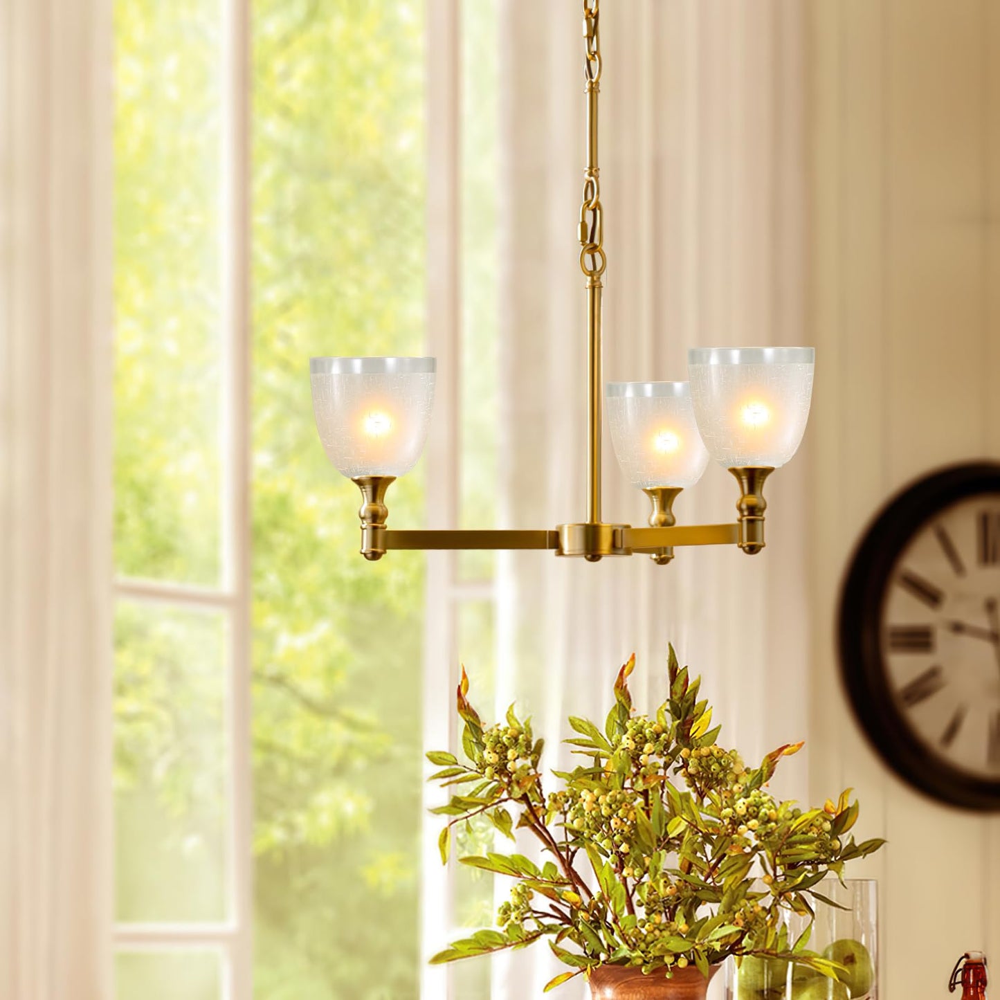 3-Pack White Linen Frosted Bell Glass Shade Replacements, Ceiling Fan Light Covers Glass Globes Lampshades for Chandelier Vanity Lights Wall Sconces, 1.61" Fitter Size, 5" high x 4.7" diameter